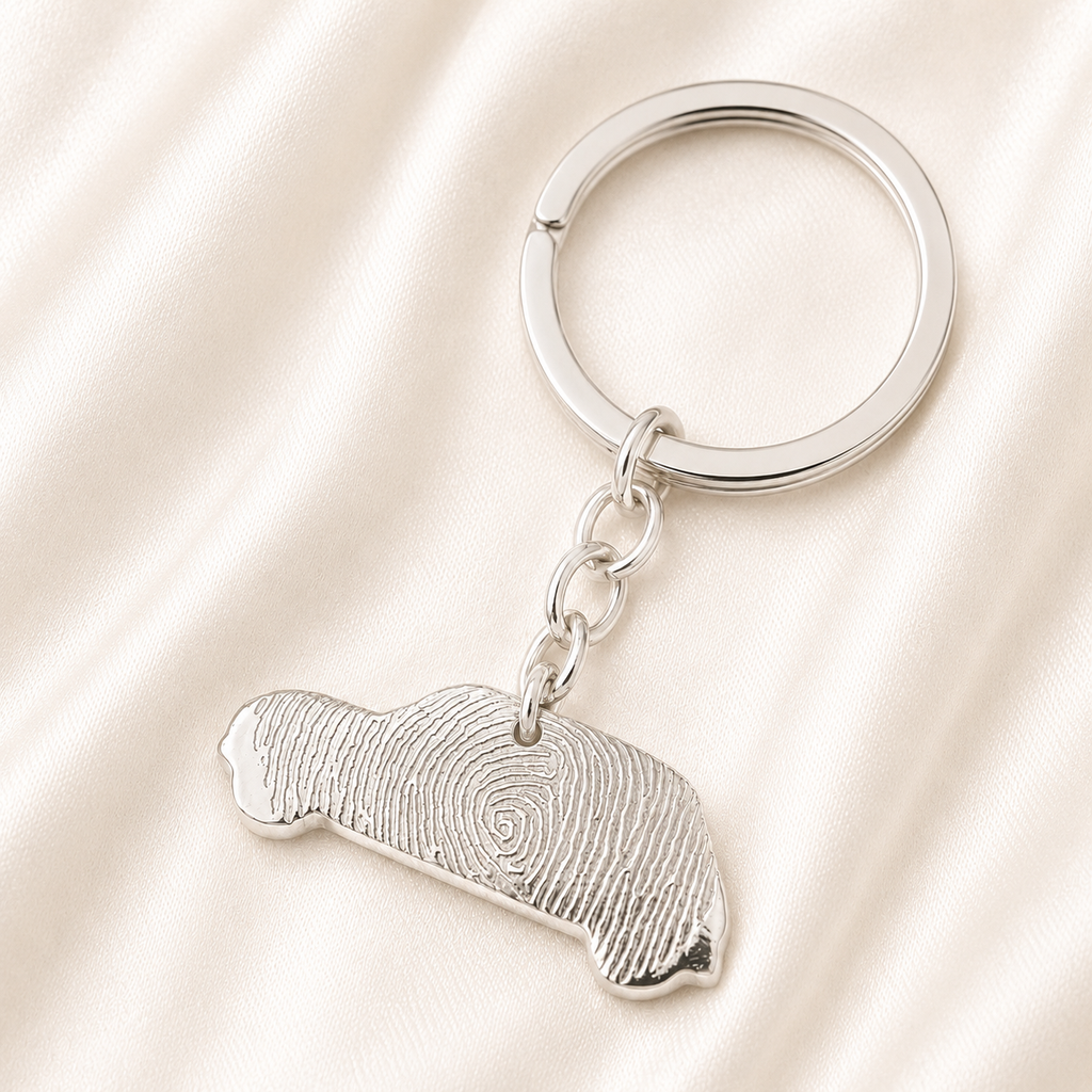 Personalised Fingerprint Teardrop Keyring 2