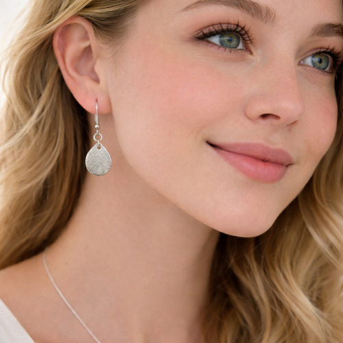Personalised Detailed silver fingerprint earrings