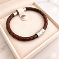 Personalised Pawprint And Fingerprint Leather Bracelet