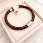 Personalised Pawprint And Fingerprint Leather Bracelet