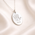 Personalised Footprint Oval Necklace 2