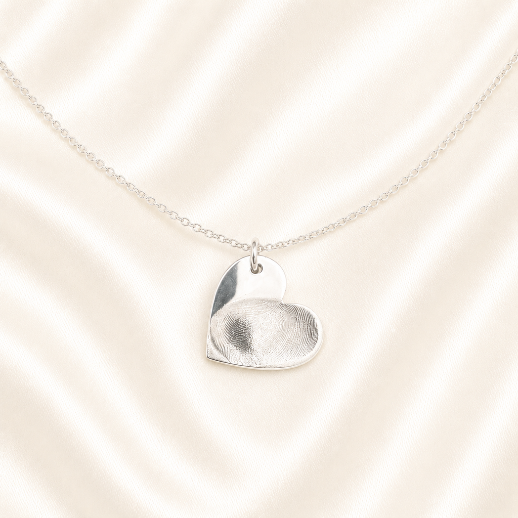 Personalised Fingerprint Heart Necklace 6