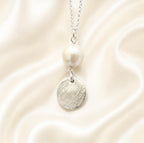 Personalised Gold Fingerprint Circle Pearl Necklace