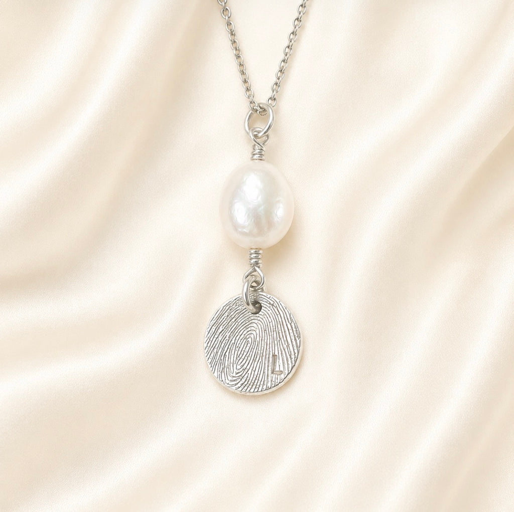 Personalised Fingerprint Pearl Necklace 7