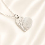 Personalised Fingerprint Heart Necklace 8
