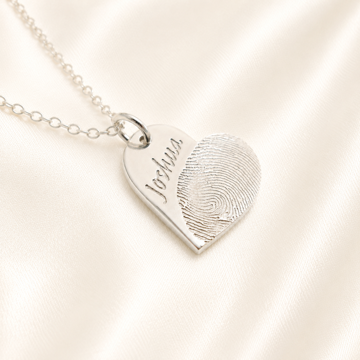 Personalised Fingerprint Heart Necklace 8
