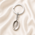 Personalised Silver Fingerprint Keyring Oval
