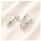 Personalised Fingerprint Oval Studs 3