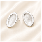 Personalised Fingerprint Oval Studs 4