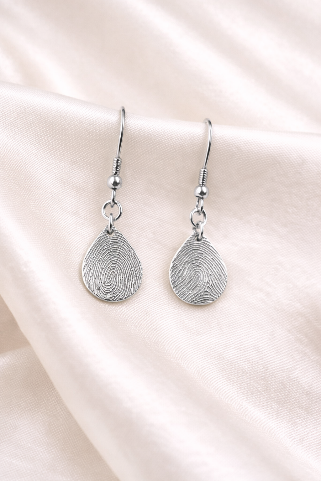 Personalised Silver teardrop earrings