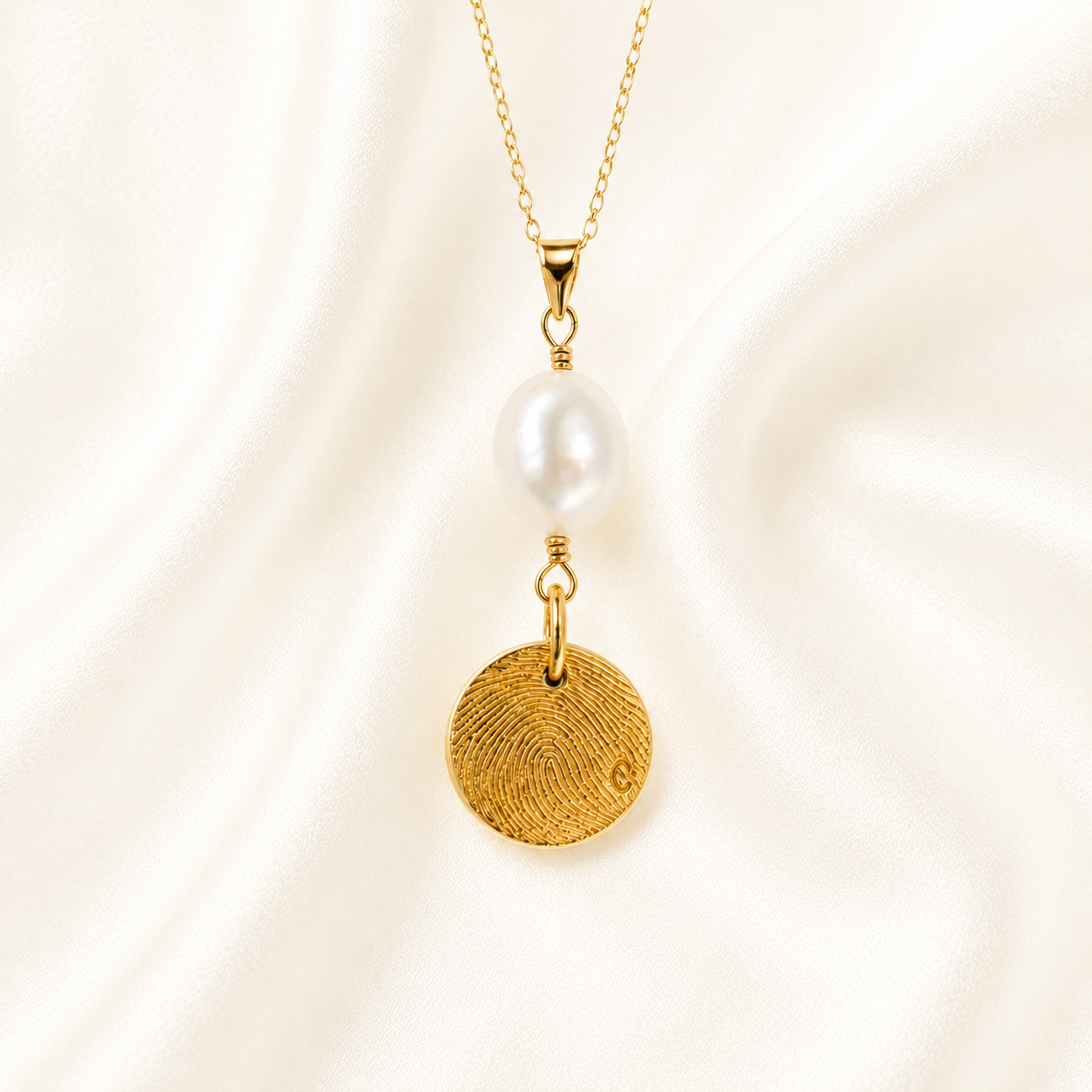 Personalised Gold Fingerprint Pearl