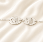 Personalised Handprint Footprint Oval Multi Charm Bracelet