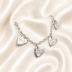Handprint and footprint heart charm bracelet