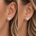 Handprints on silver heart studs