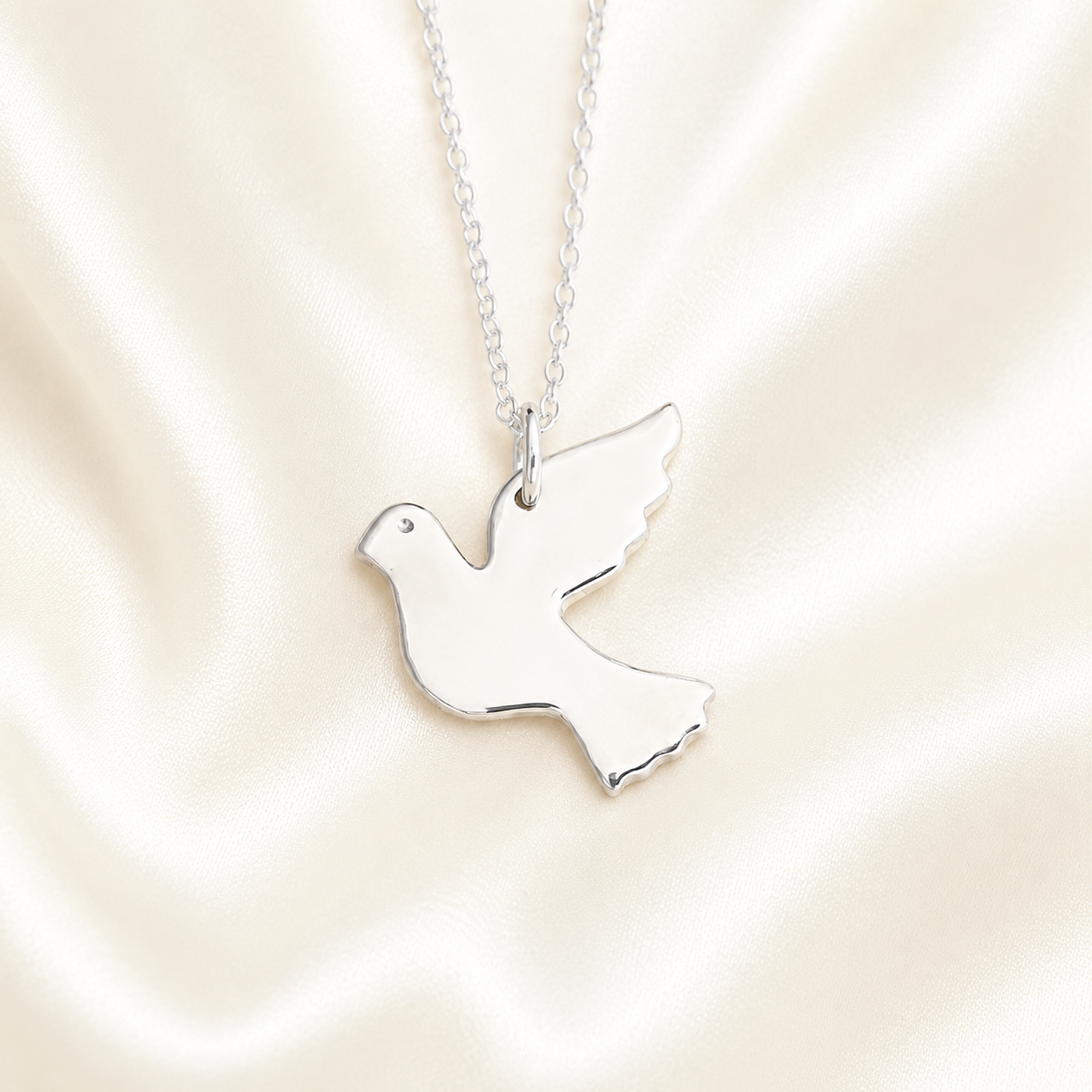Dove shape hidden ashes memorial pendant
