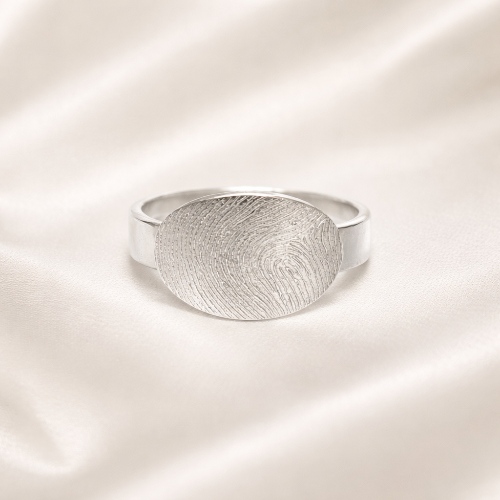 Personalised Oval Fingerprint Ring