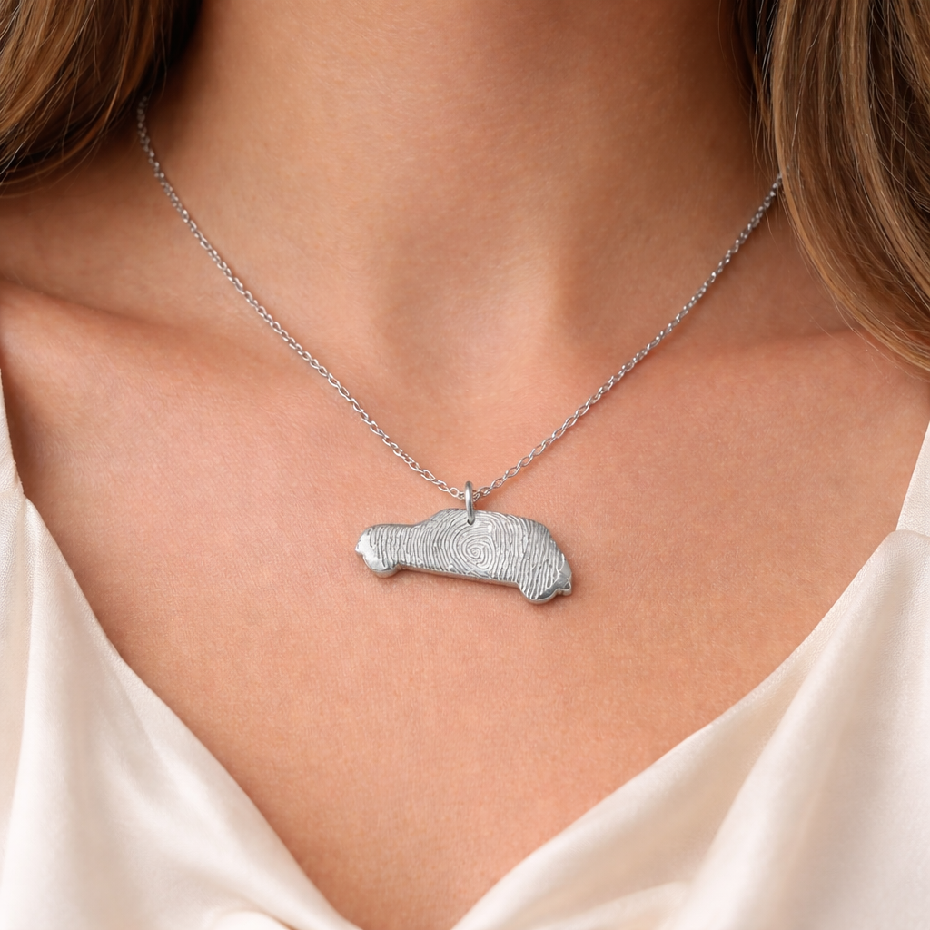 Personalised Fingerprint Heart Necklace 10