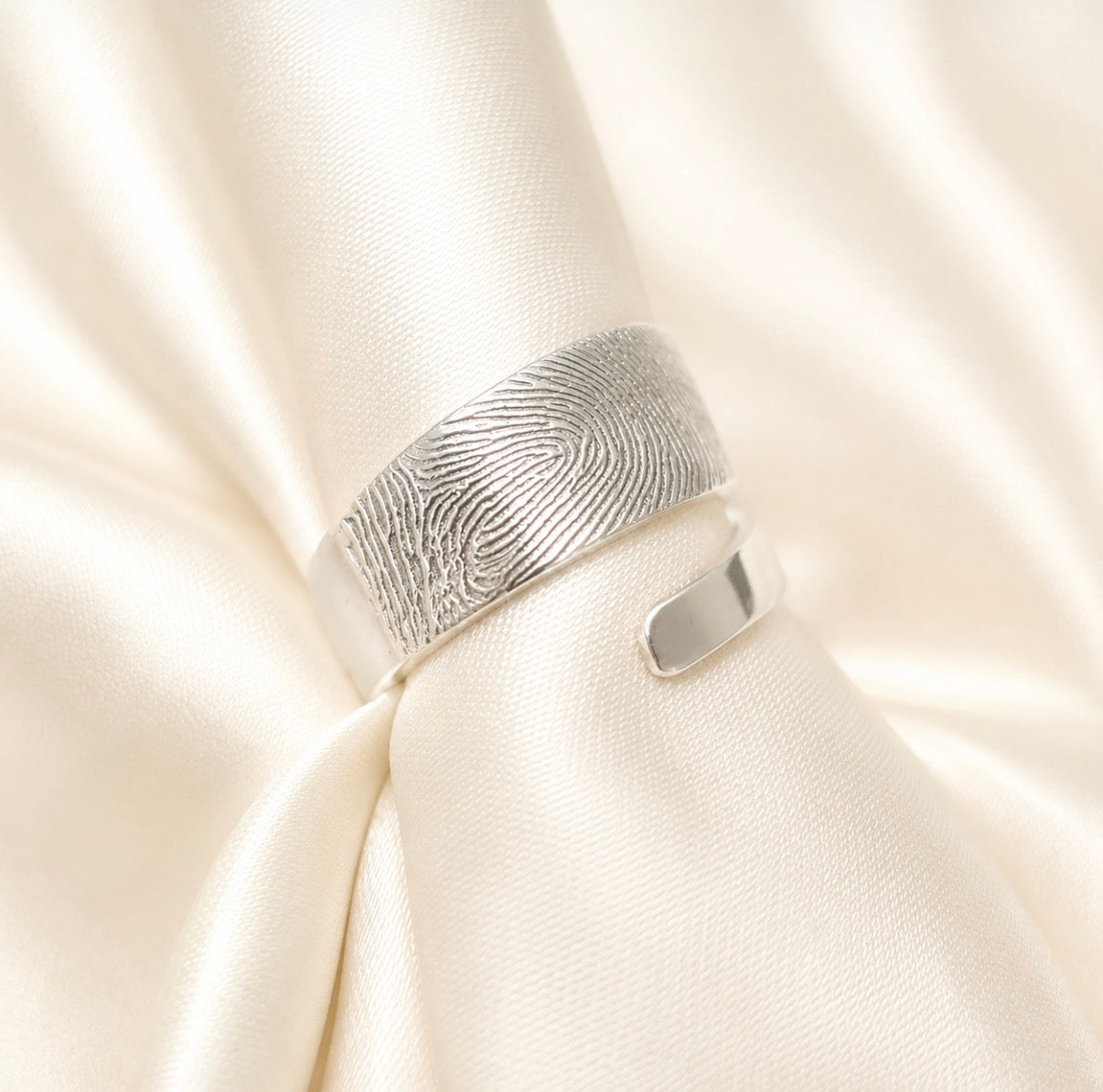 Personalised Large Fingerprint Silver Ring