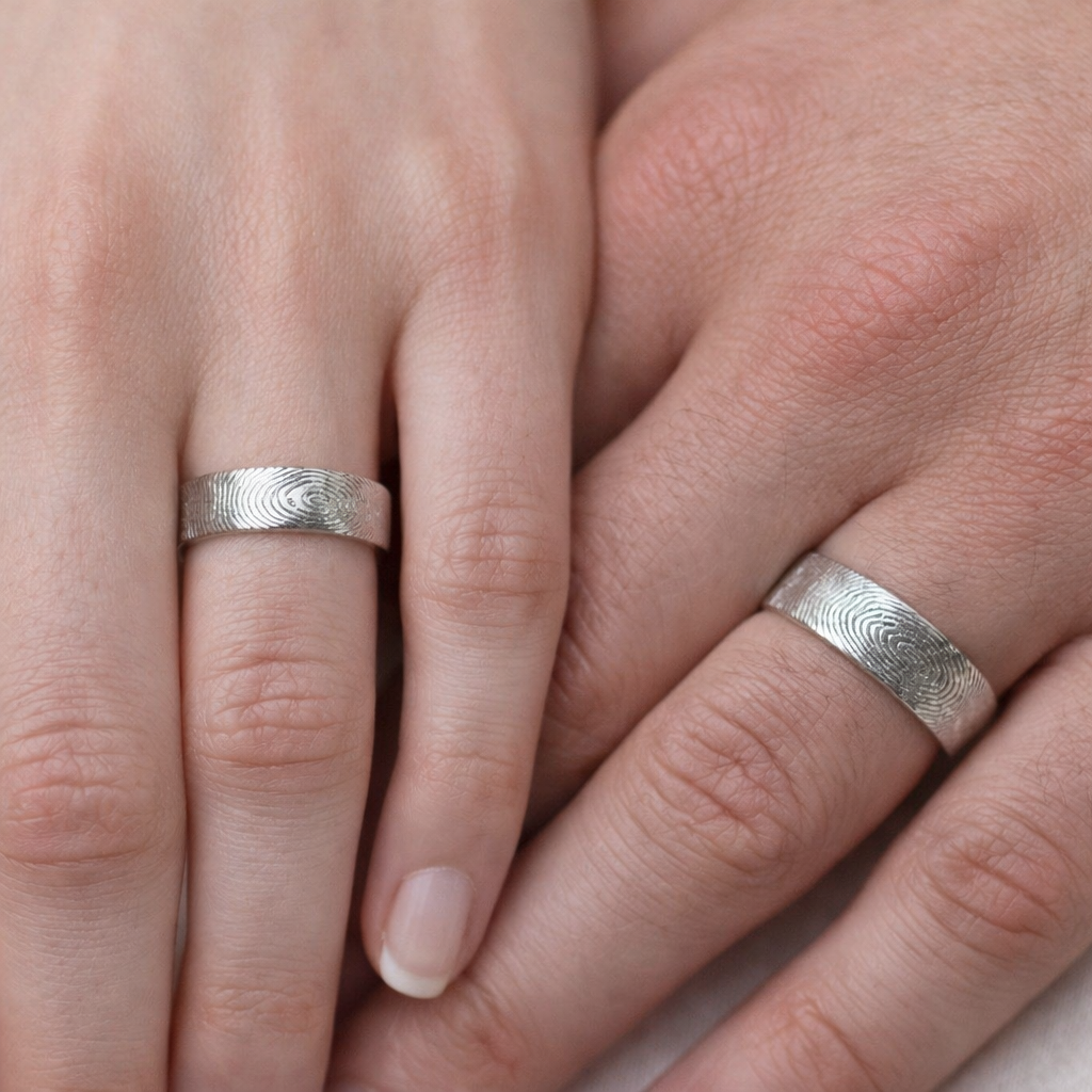 Hi and Hers Fingerprint matching rings