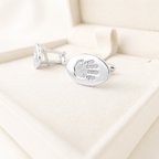 Handprint on oval cufflinks silver