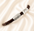 fingerprint charm and pawprnt charm on leather bracelet