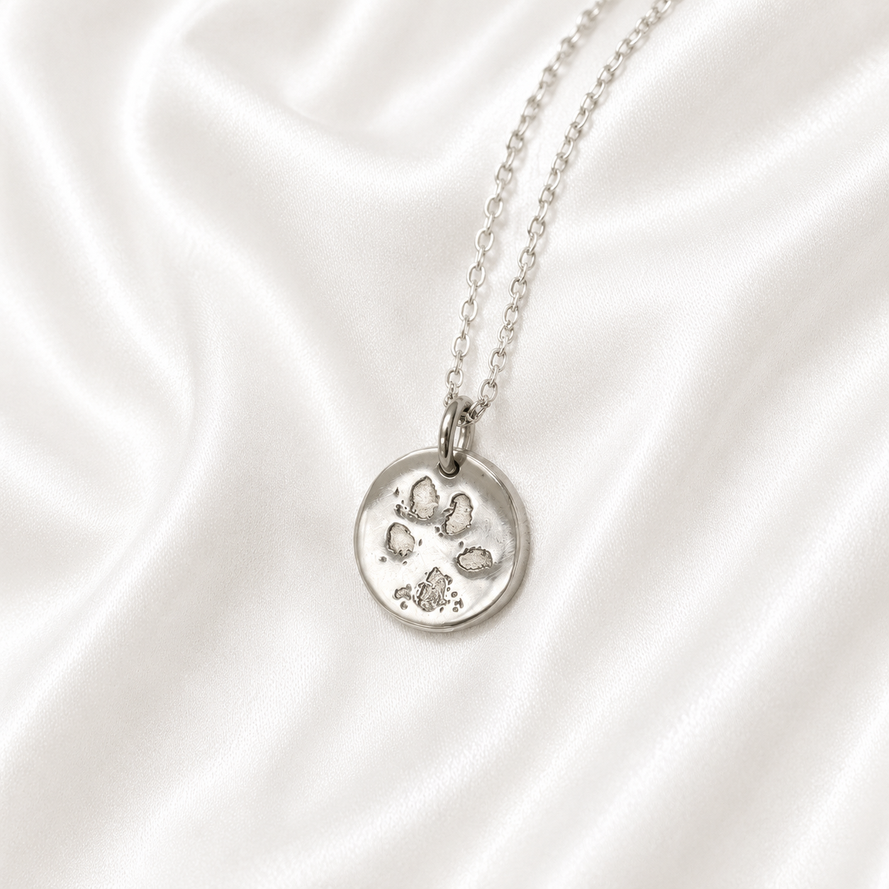 Personalised Pawprint Double Sided Circular Necklace