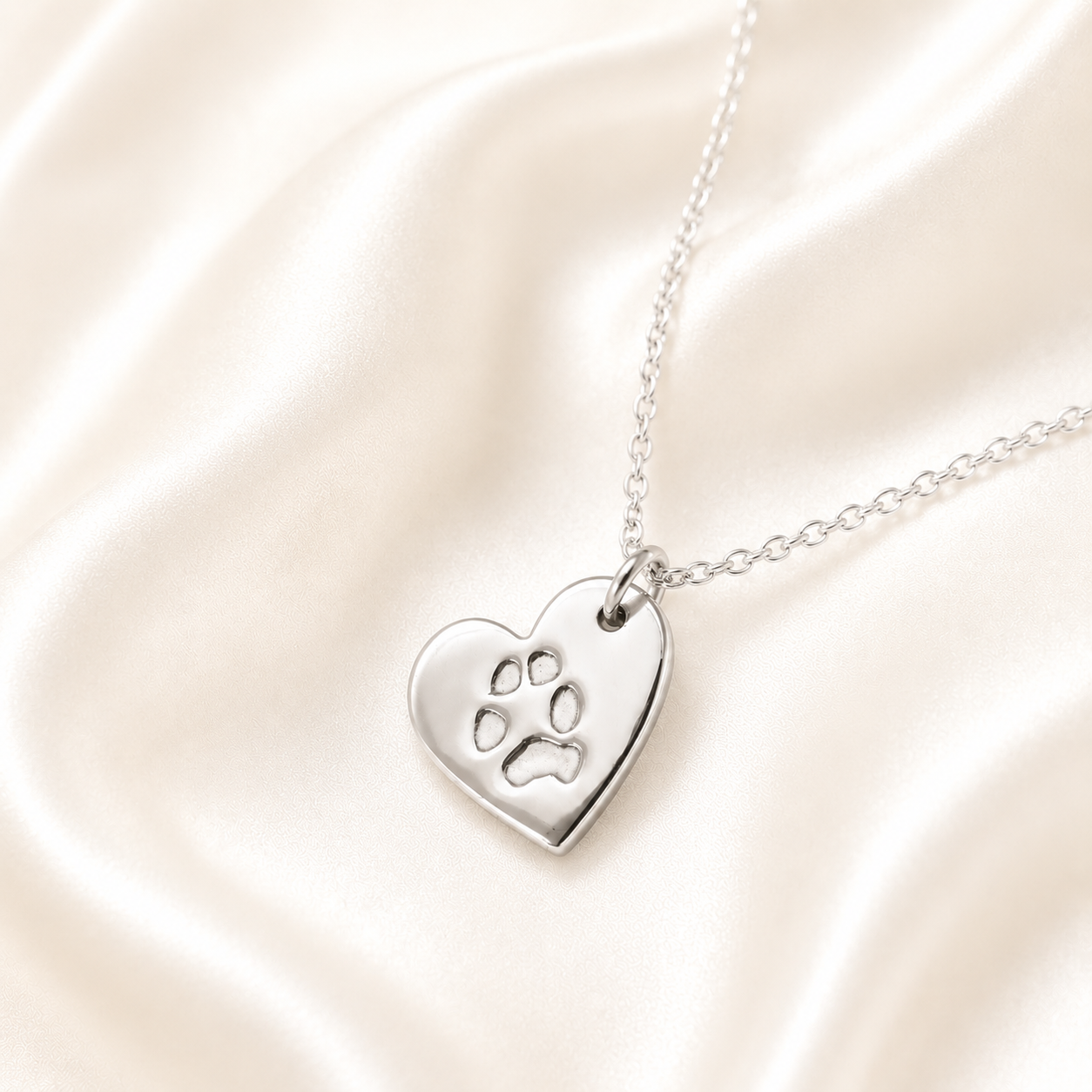 Personalised Pawprint Heart Necklace 2