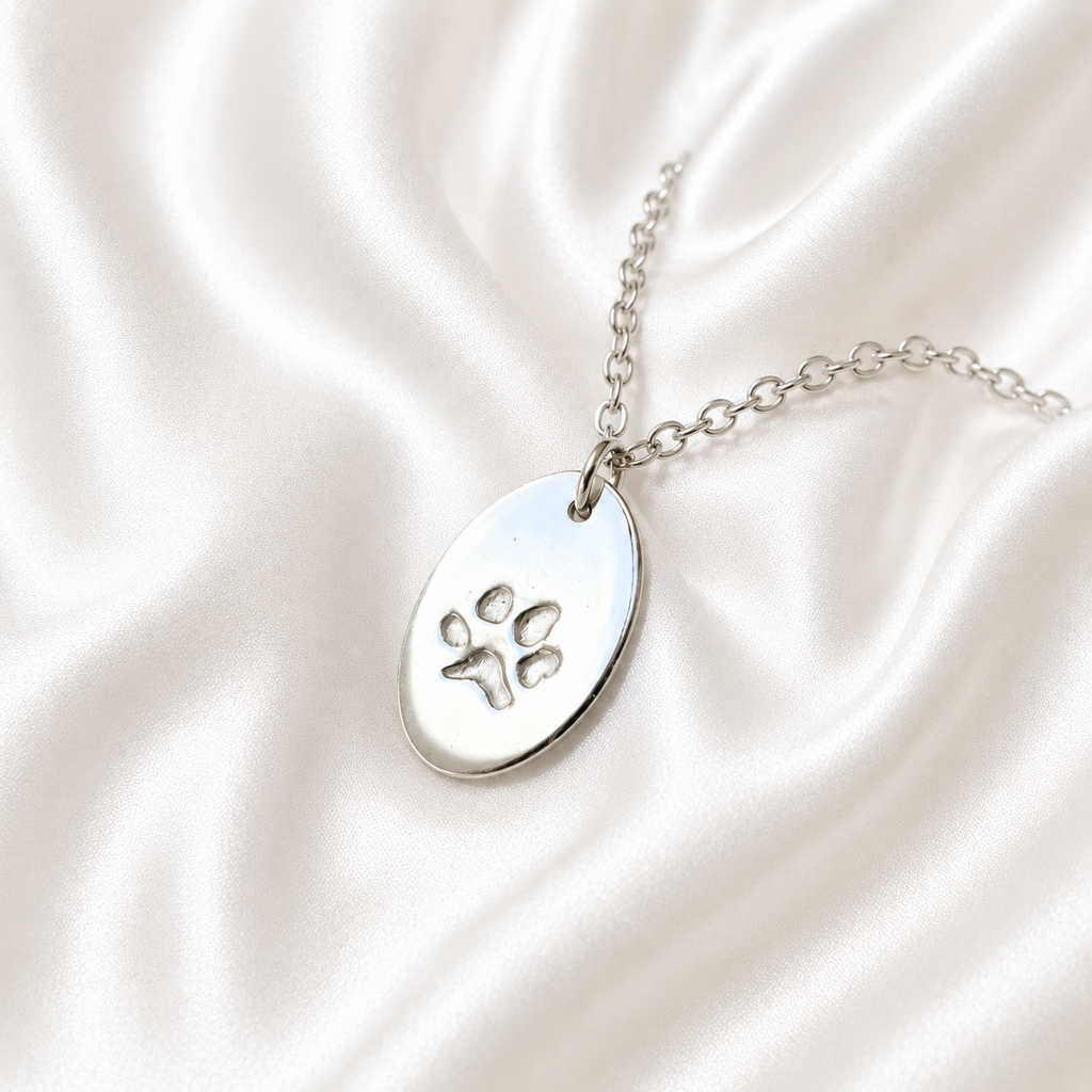 Personalised Oval Pawprint Necklace 2