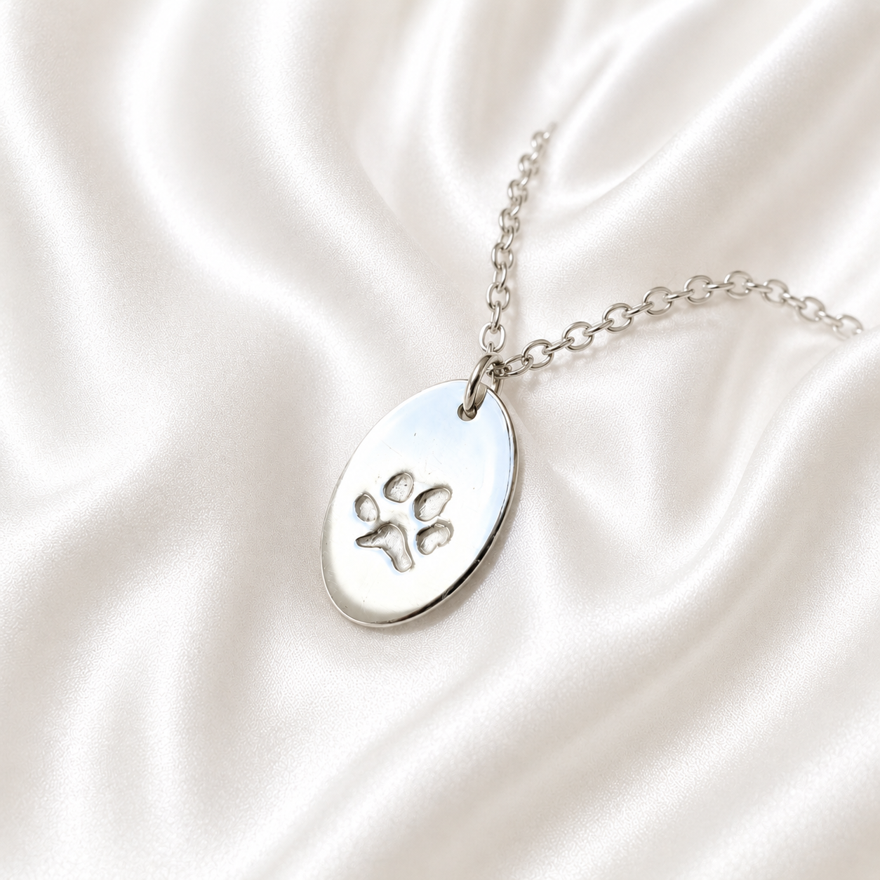 Personalised Oval Pawprint Necklace 2