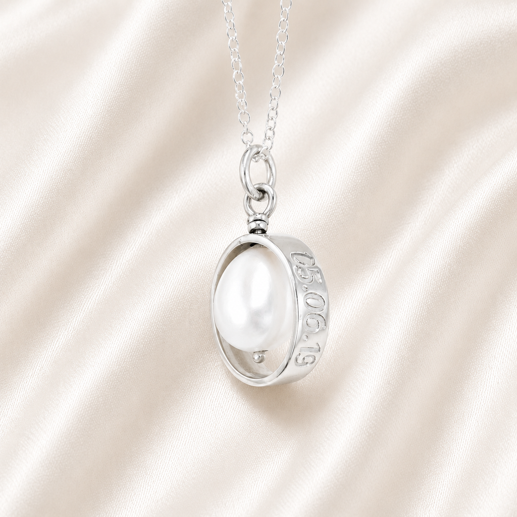 Personalised Ring Necklace With Pearl Fingerprint
