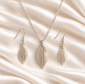 silver leaf necklace with a real imprint of a leaf