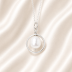 fingerprint necklace with a fresh water pearl