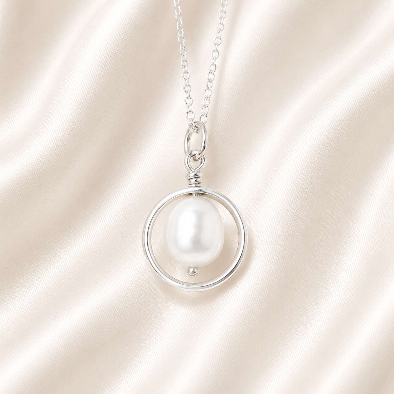 fingerprint necklace with a fresh water pearl