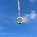 memorial necklace with ashes and seaglass