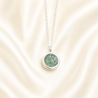 Green seaglass circular memorial necklace