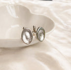 Silver Fingerprint Oval Cufflinksd