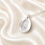 Fingerprint on a teardrop pendant