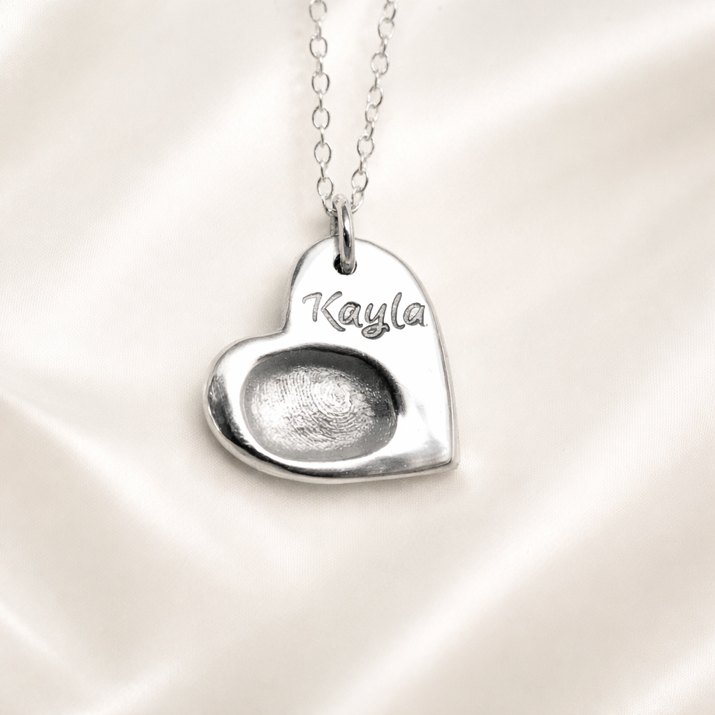 Personalised Triple Heart Fingerp_Rint Necklace
