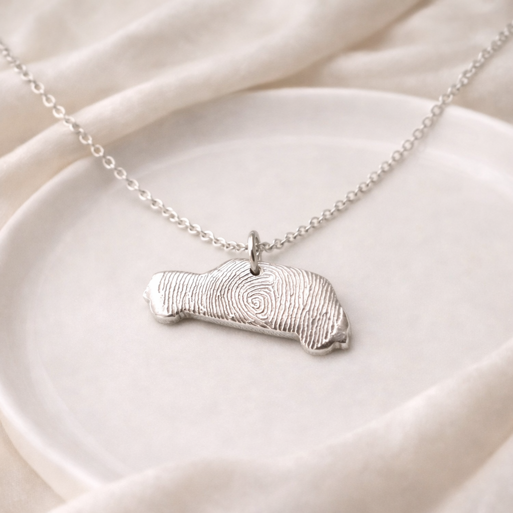 Personalised fingerprint car necklace