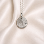 Personalised Sterlingsilverfingerprintpendantonsilk