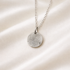 Personalised Silverfingerprintpendantonsilk
