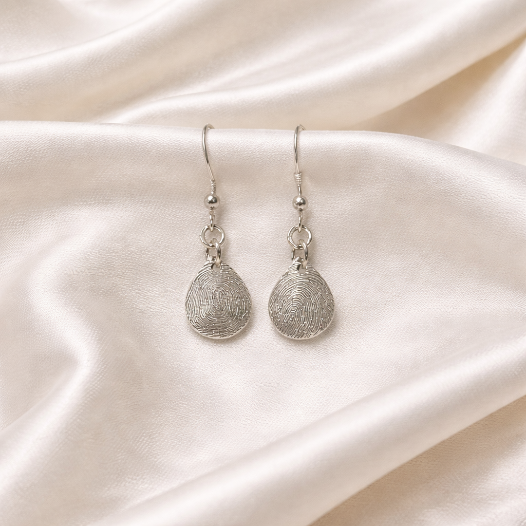 Personalised silver teardrop earrings