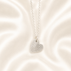 Small fingerprint heart necklace