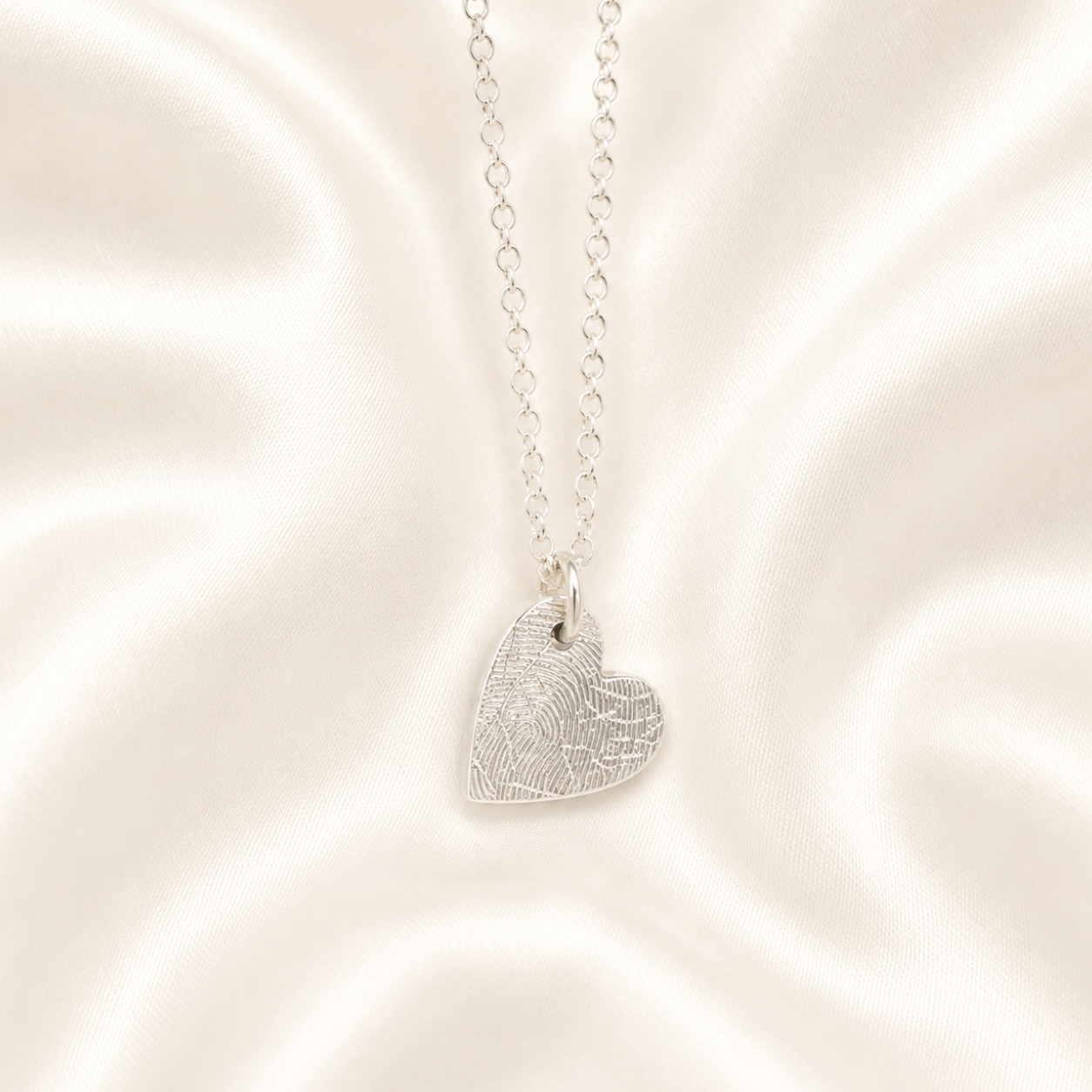 Small fingerprint heart necklace