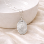 Personalised Silver Fingerprint Oval Necklace