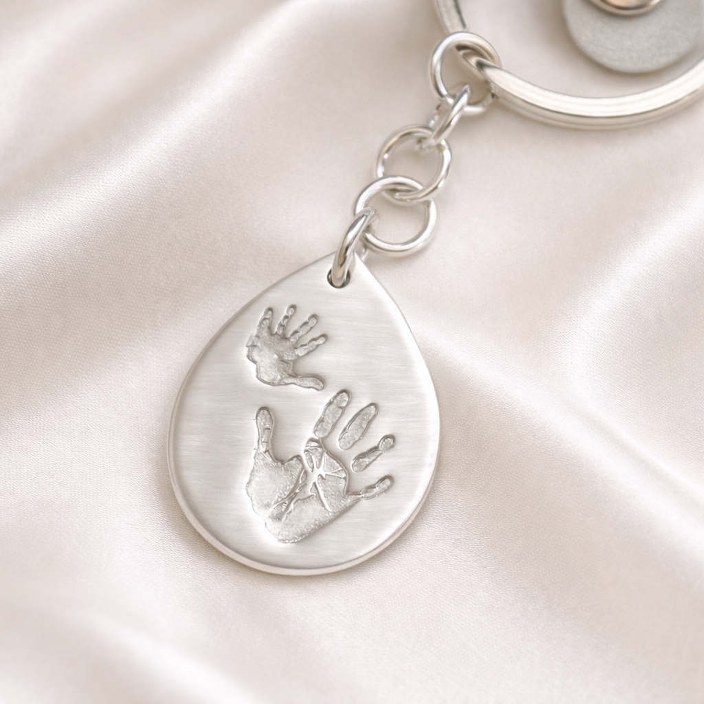 Personalised Handprint Heart Keyring