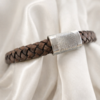 Fingerprint leather bracelet