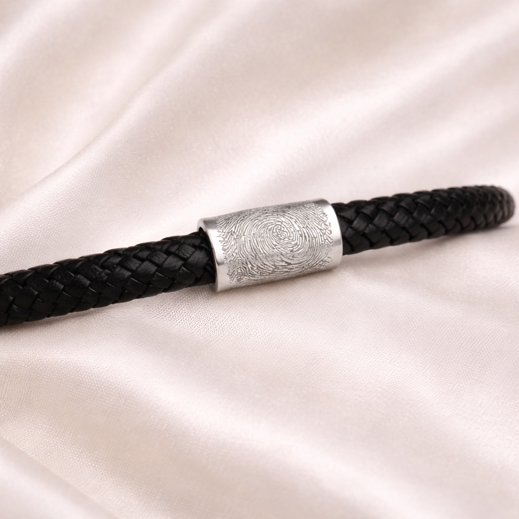 fingerprint leather bracelet