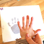 Single/Double Sided Silver Oval Handprint & Footprint Necklace
