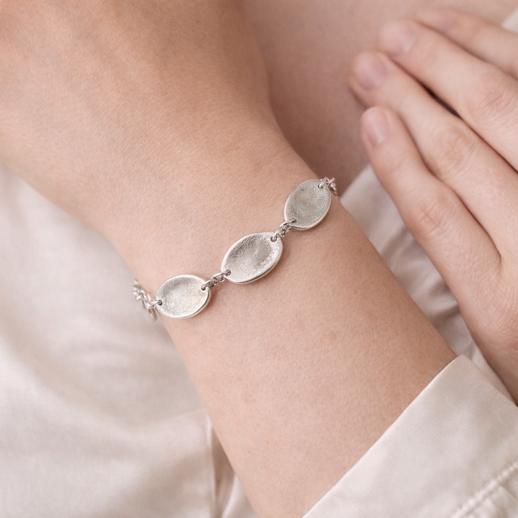 Personalised Fingerprint Oval Bracelet